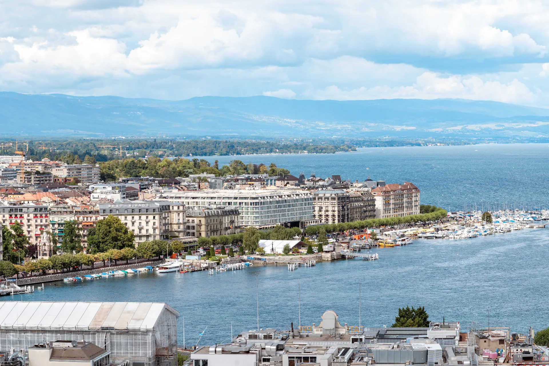 High view of Geneva's city center